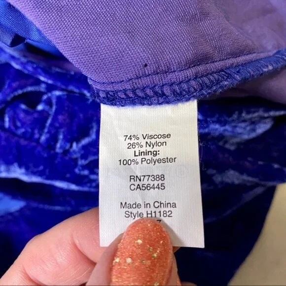 J. Crew Sleeveless Velvet Scoop Neck Popover Tank Top Ruffled Hem Cobalt Blue 0 - Picture 11 of 12